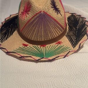 Summer Romero Multicolor Embroidered Straw Hat